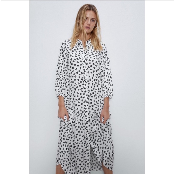 Zara The Amelia Dress White & Black Floral Print - Picture 4 of 8